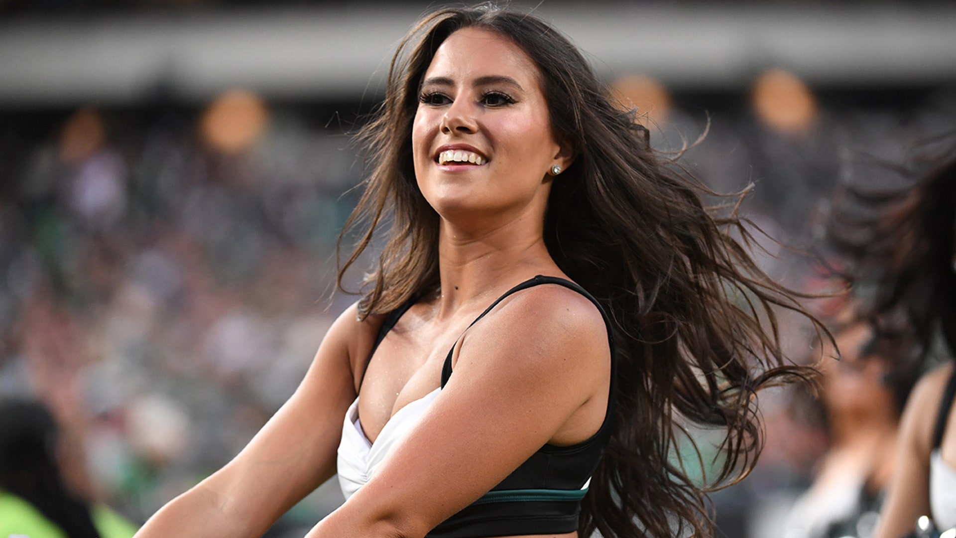 A cheerleader for the Eagles
