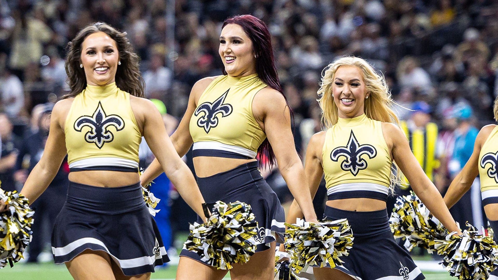 Saints cheerleaders perform