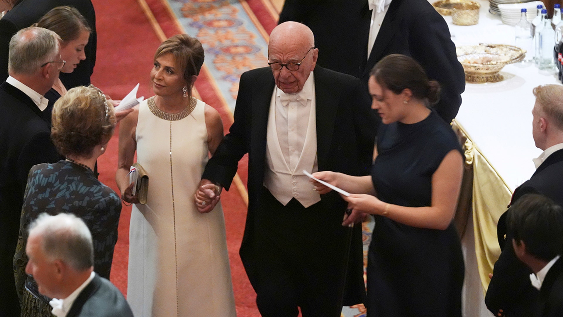 Rupert Murdoch and his wife Elena at the state banquet in Windsor, England in September 2025.