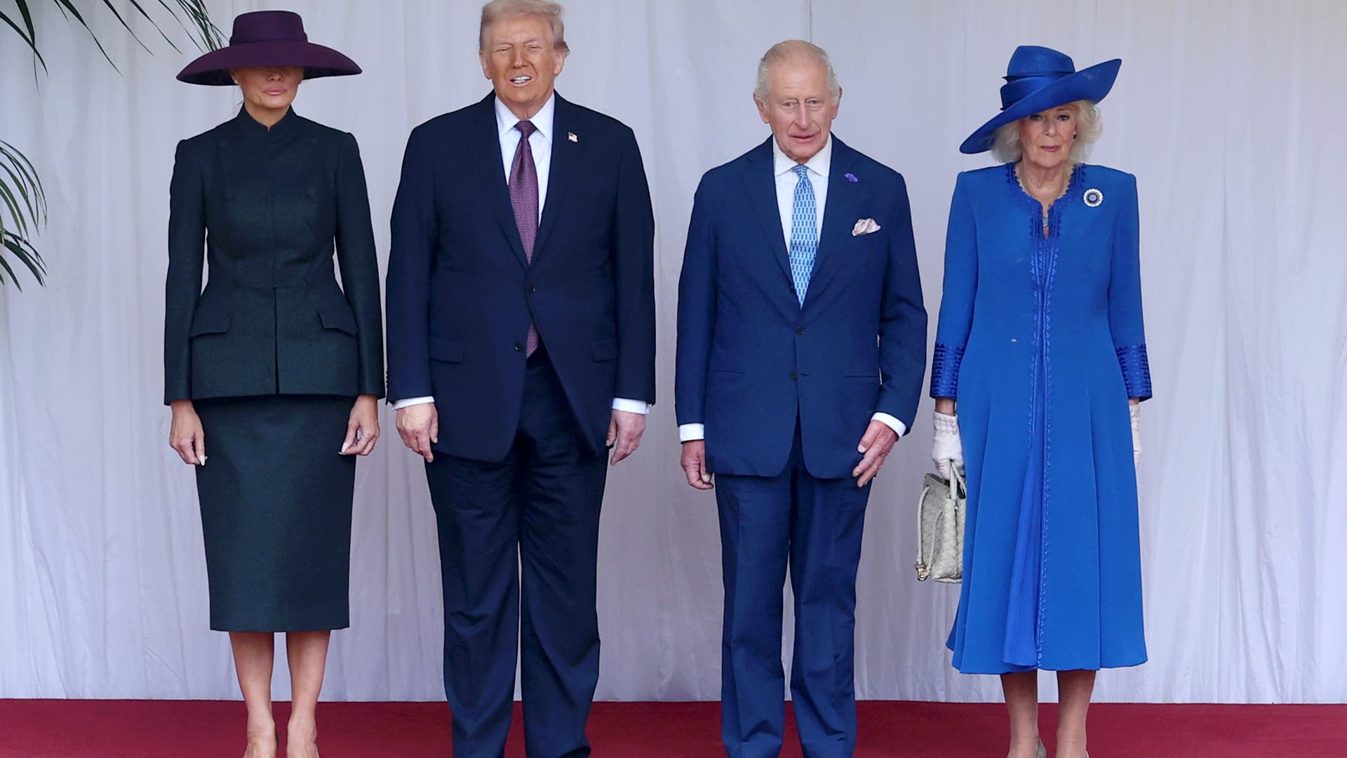 First Lady Melania Trump, President Donald Trump, King Charles III, and Queen Camilla during the State Visit at Windsor Castle.