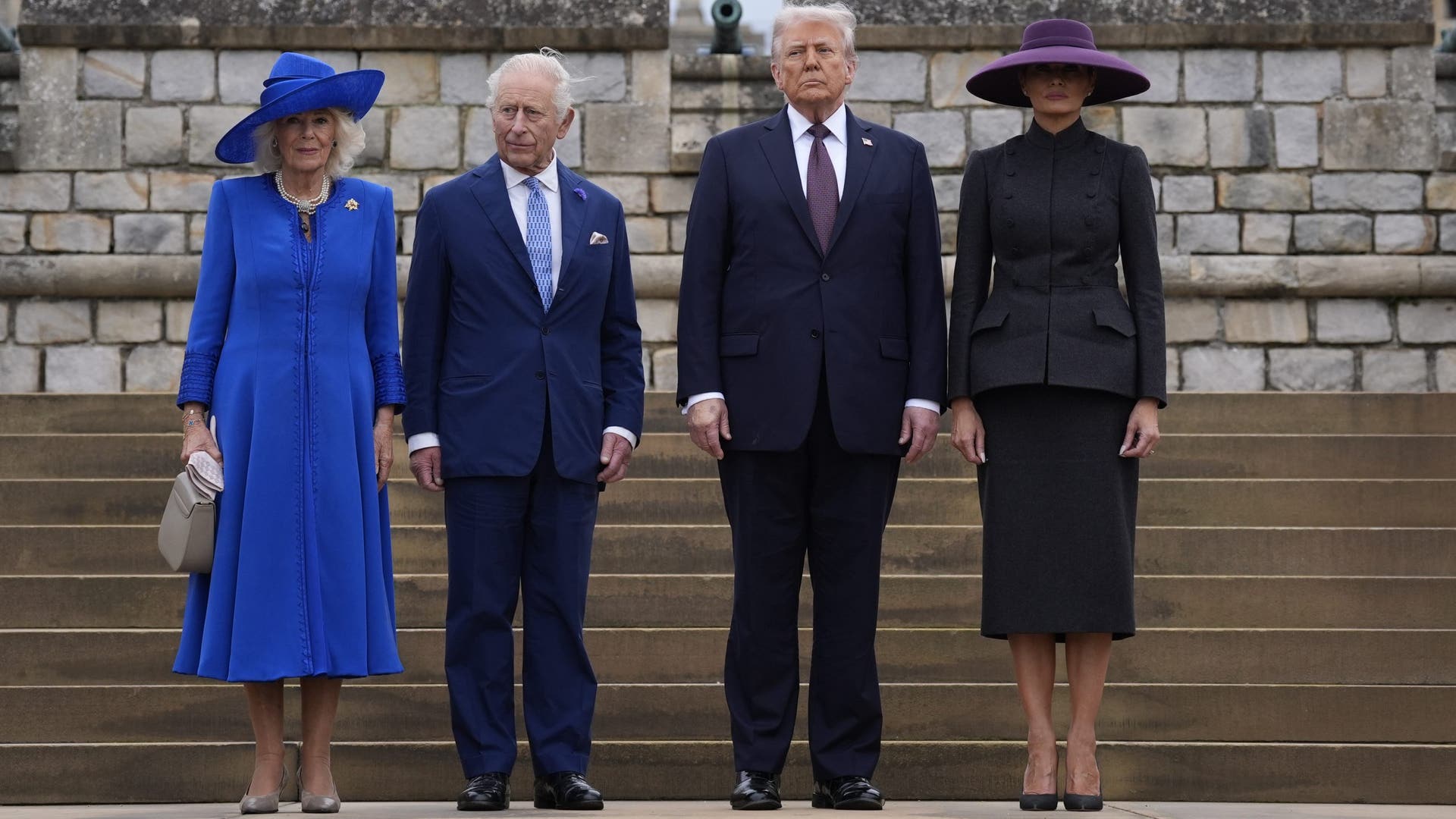 Queen Camilla, King Charles III, US President Donald Trump and first lady Melania Trump.