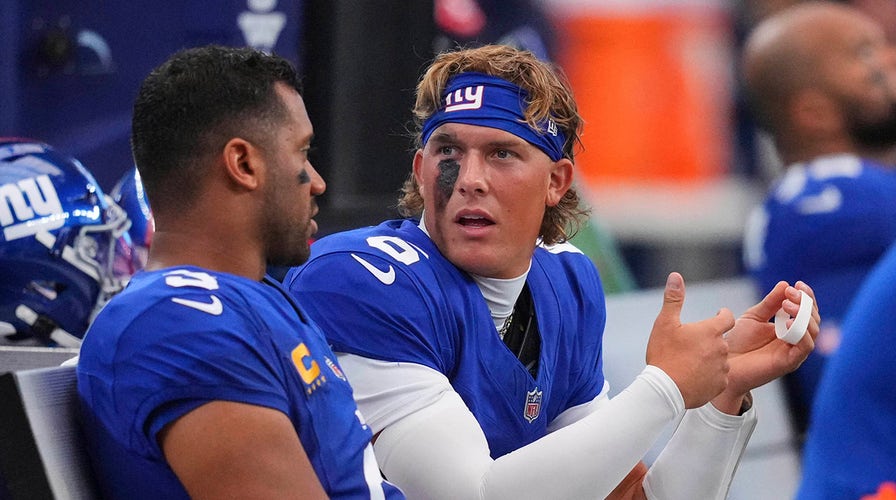 Giants quarterback Russell Wilson answers question on rookie Jaxson Dart
