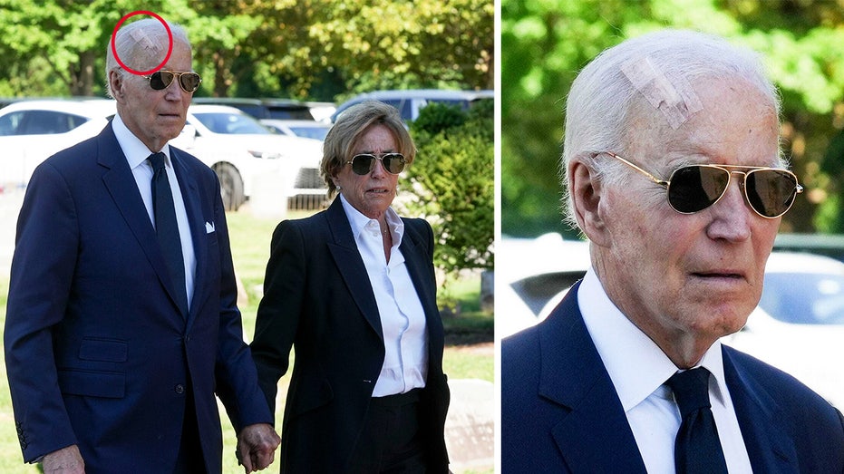 Biden spotted with giant bandage on head after having surgery to treat skin cancer