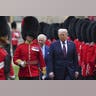 President Donald Trump and King Charles III review the Guard of Honour at Windsor Castle on September 17, 2025.