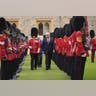 President Donald Trump and King Charles III inspect the guard of honor during an arrival ceremony at Windsor Castle on September 17, 2025.