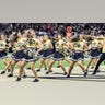 Saints cheerleaders in the end zone