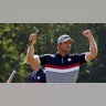 Bryson DeChambeau celebrates