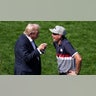 Donald Trump talks with Keegan Bradley
