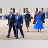 US President Donald Trump and King Charles III, followed by First Lady Melania Trump and Queen Camilla, during the ceremonial welcome at Windsor Castle.