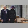President Donald Trump and first lady Melania Trump make their arrival at St. George’s Chapel.