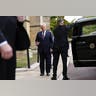 US President Donald Trump arrives at St George's Chapel during his State Visit to Windsor Castle.