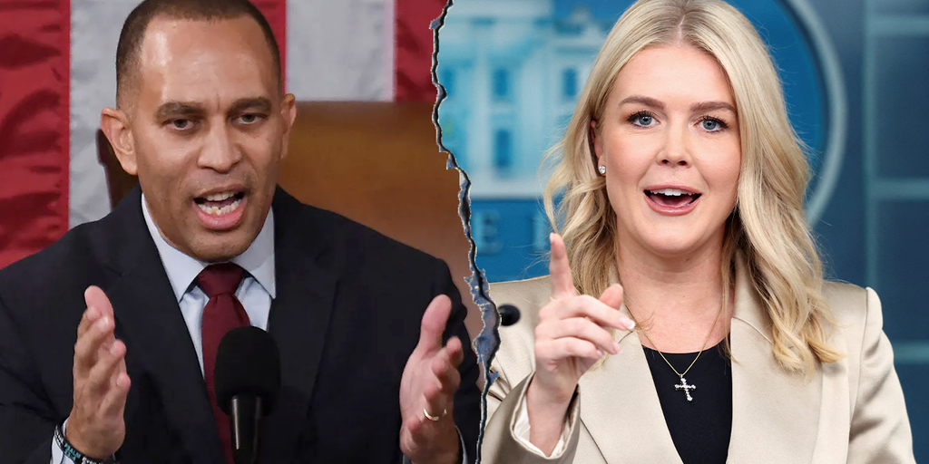 EXCLUSIVE: Karoline Leavitt slams Hakeem Jeffries as 'stone-cold loser' after he attacks her as 'demented'