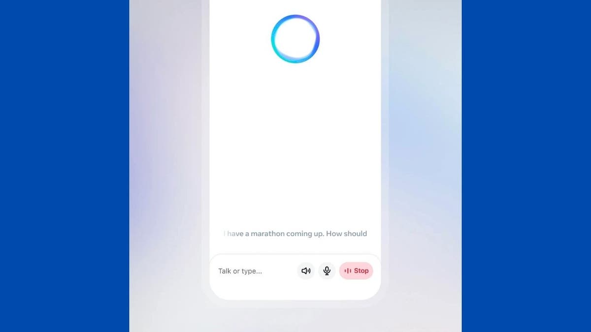 Smartphone screen with a circular listening indicator and 