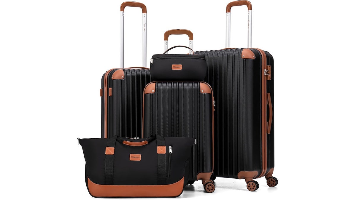 This set comes with three hard shell cases, a duffel and toiletry bag.