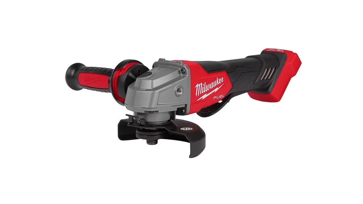 A comfortable handle makes using this cordless grinder easy. 