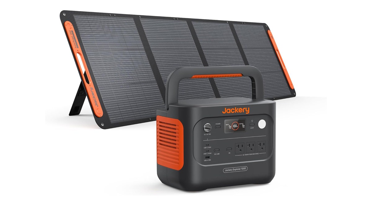 Charge your Jackery with the included solar panel.