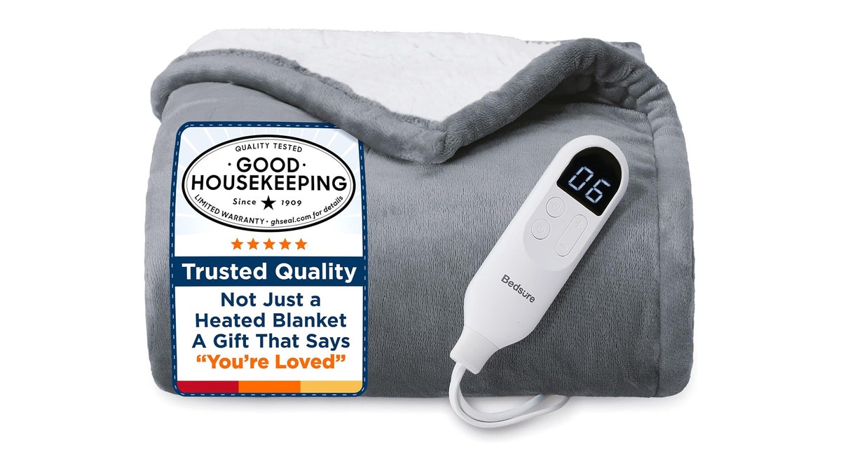 Keep the heat off a little longer with this heated blanket. 