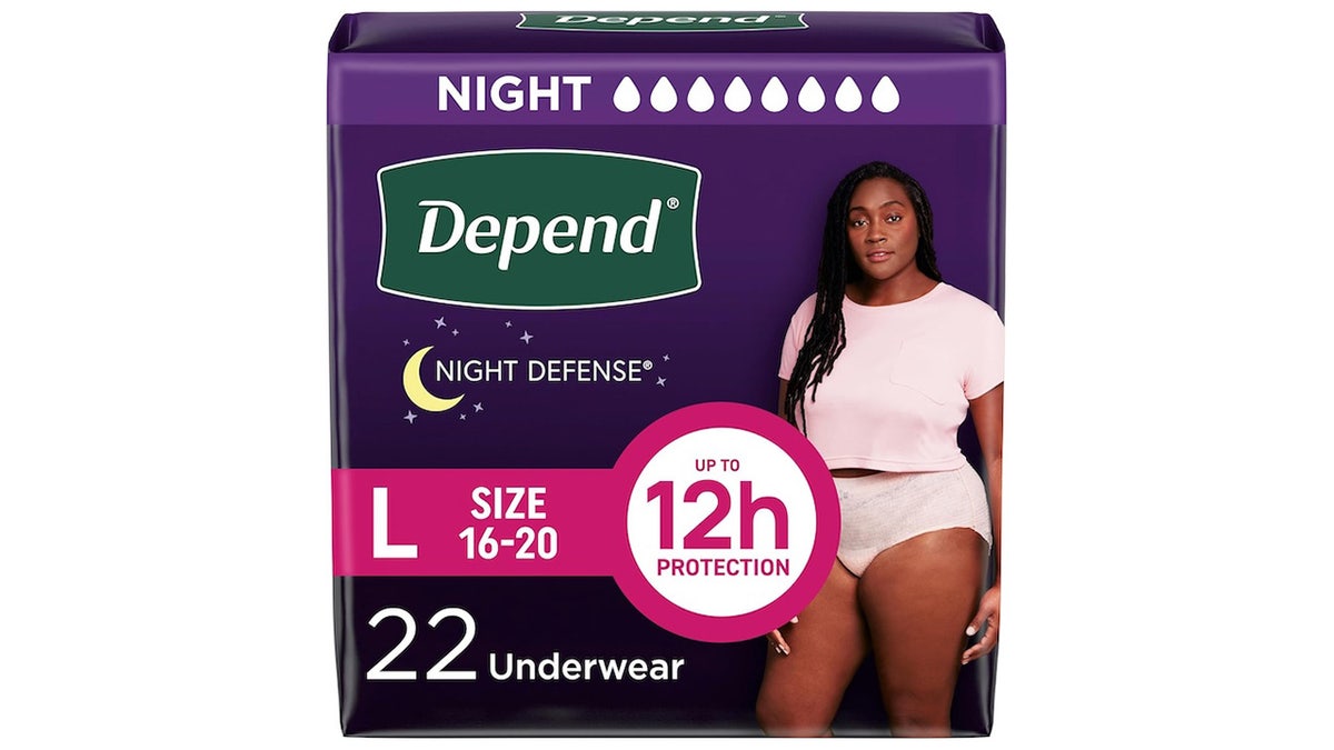 Depend Night Defense underwear delivers up to 12 hours of reliable protection.