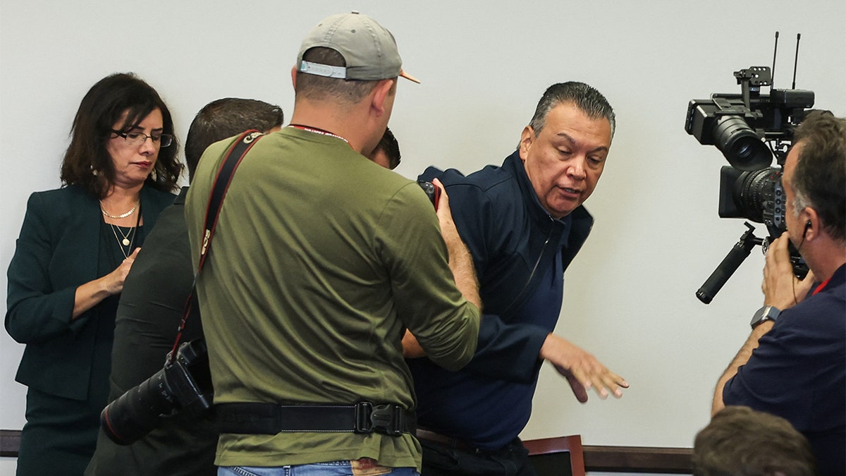 Senator Alex Badilla was removed from the press conference