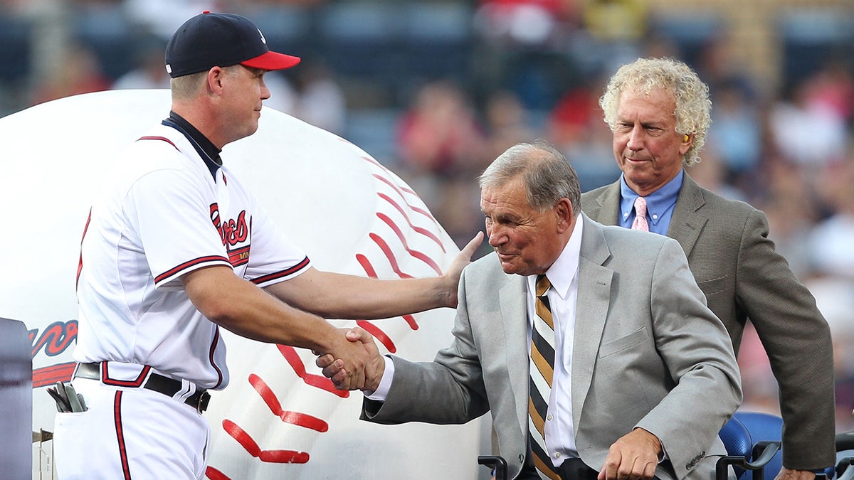 Chipper Jones and Bobby Cox