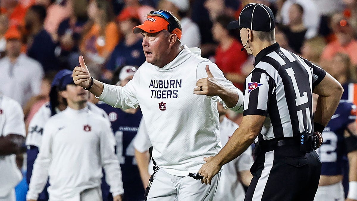 Hugh Freeze upset on the sideline