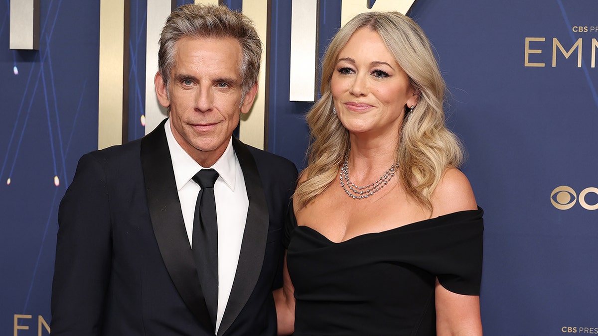 Ben Stiller and Christine Taylor on the red carpet at the Emmy Awards in Los Angeles in September 2025.