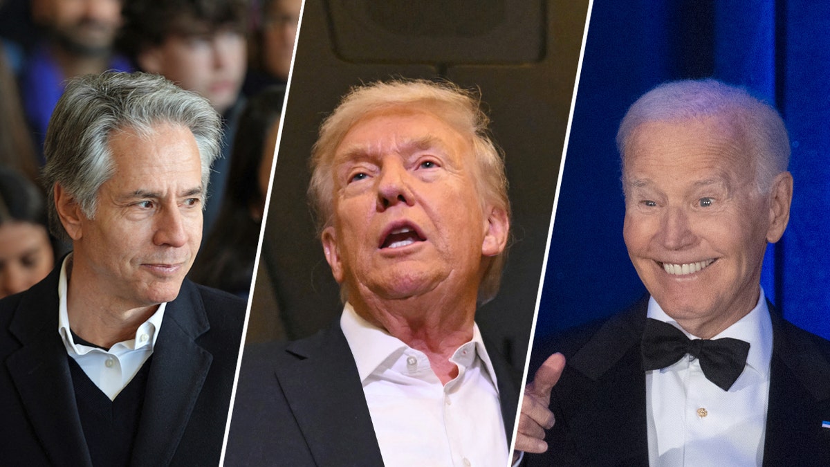 Shared image of Blinken, Trump and Biden