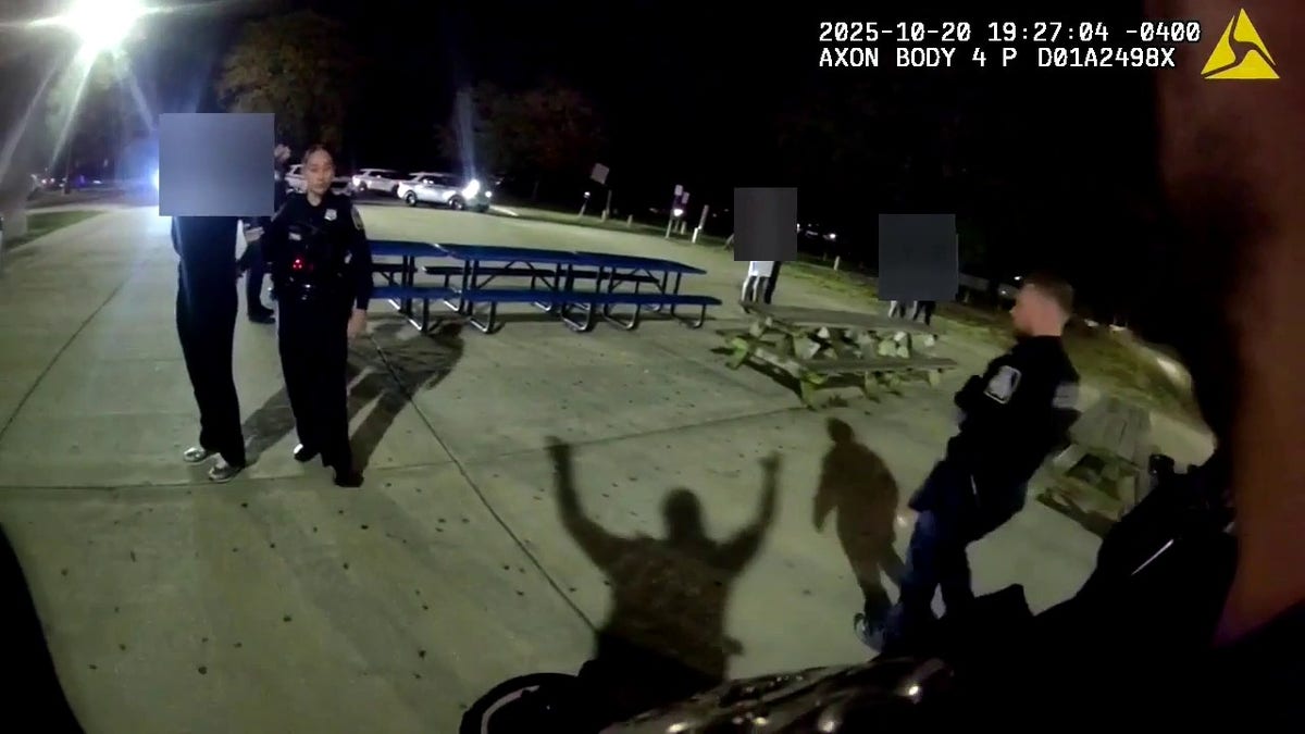 Many police officers arrest many children on school grounds