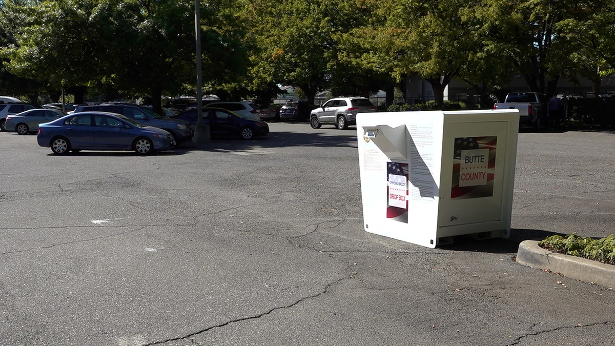 Ballot box outside library