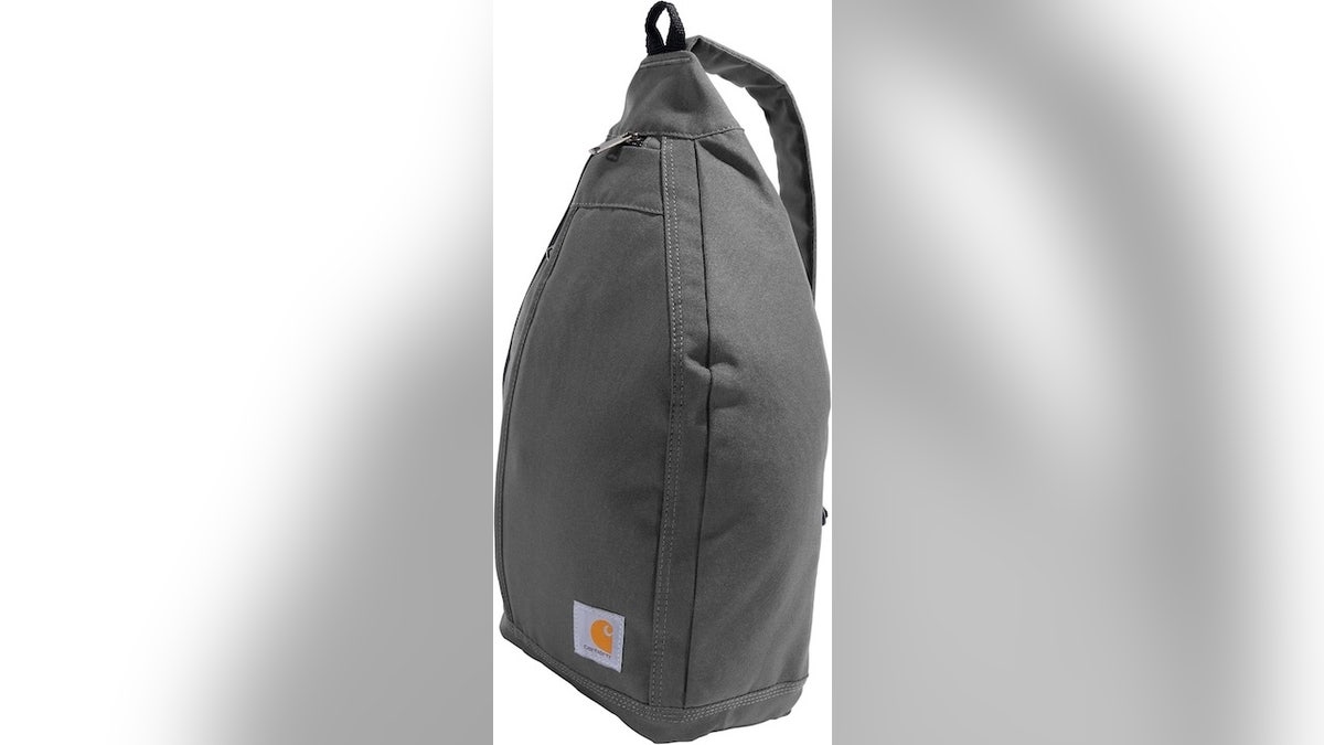 Don’t worry about your belongings getting wet with Carhartt’s Rain Defender sling bag.