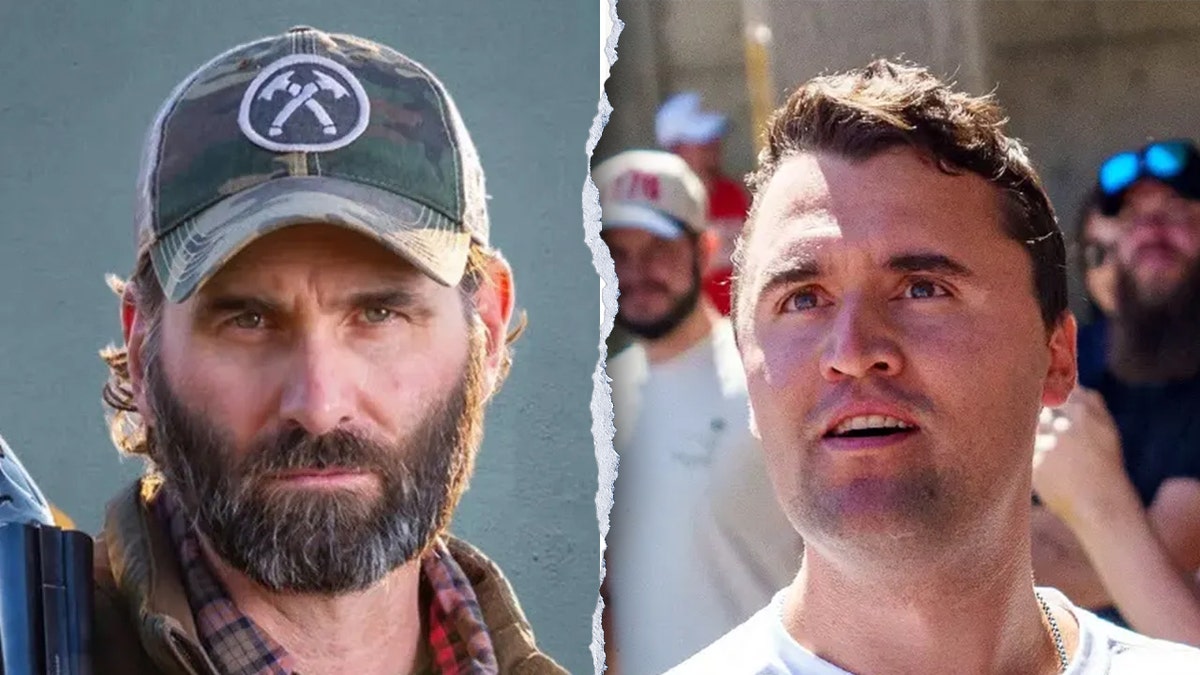 novelist/former SEAL Jack Carr on one side; Charlie Kirk on the other