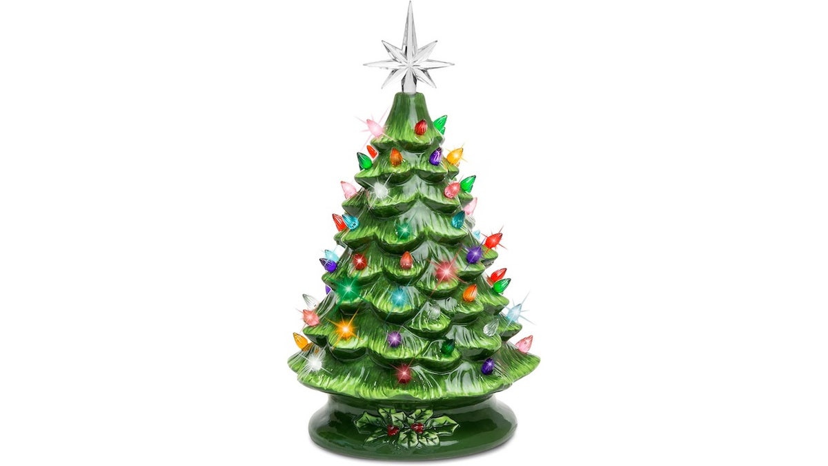 This hand-painted ceramic Christmas tree is a classic.