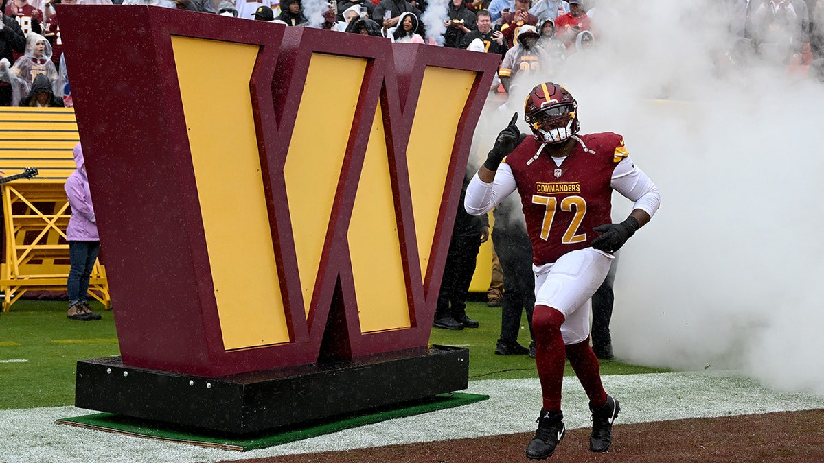 Charles Leno Jr runs out of the tunnel