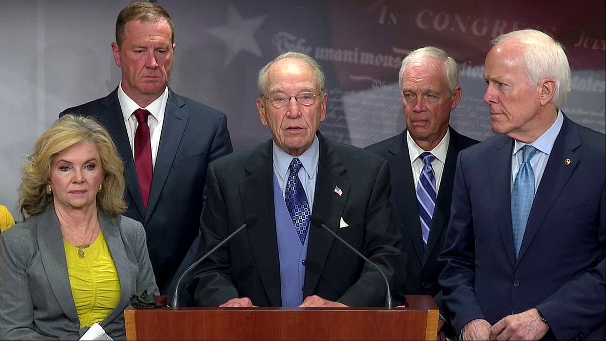 Senate Judiciary Republicans hold a news conference.