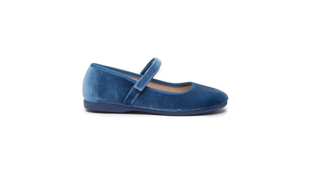 These velvet Mary Janes look so cute on little feet.