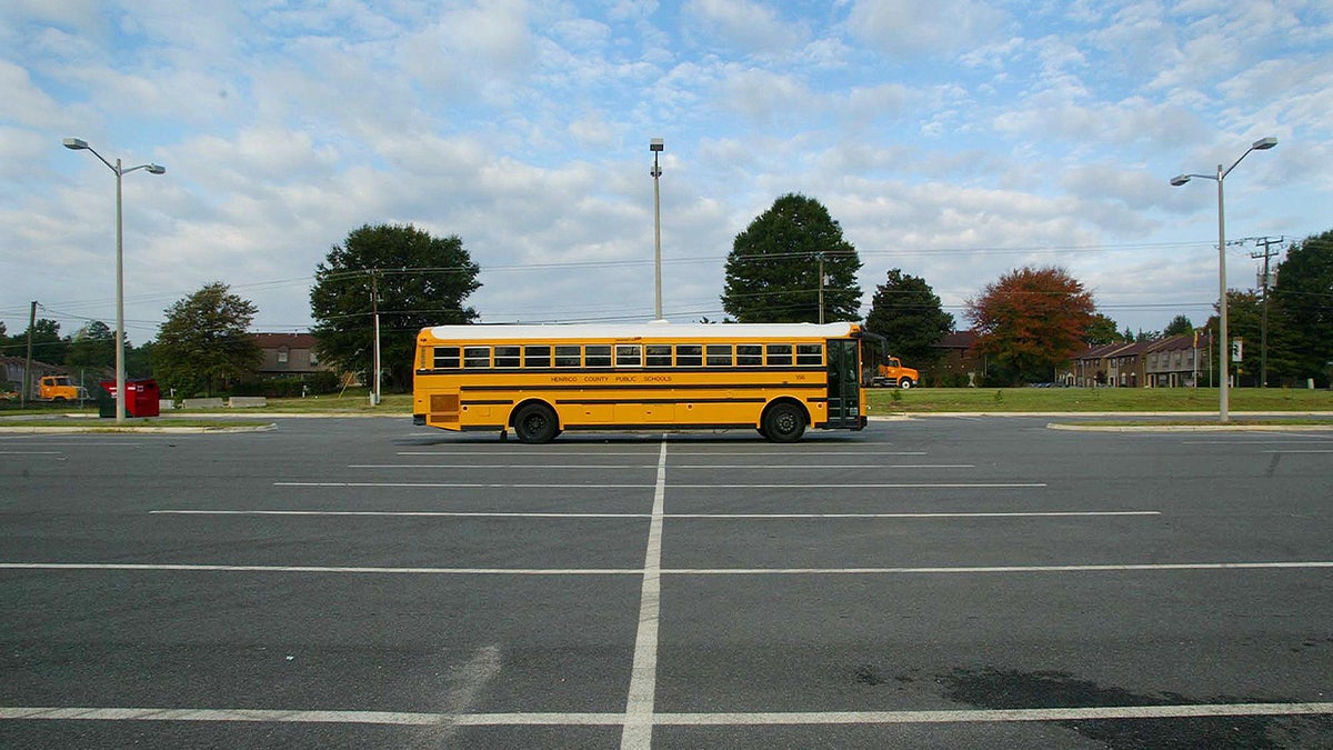 A school bus in a parking lot