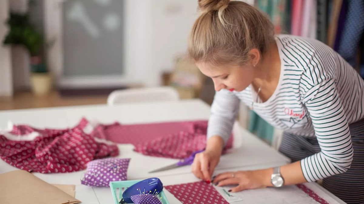 woman doing crafts