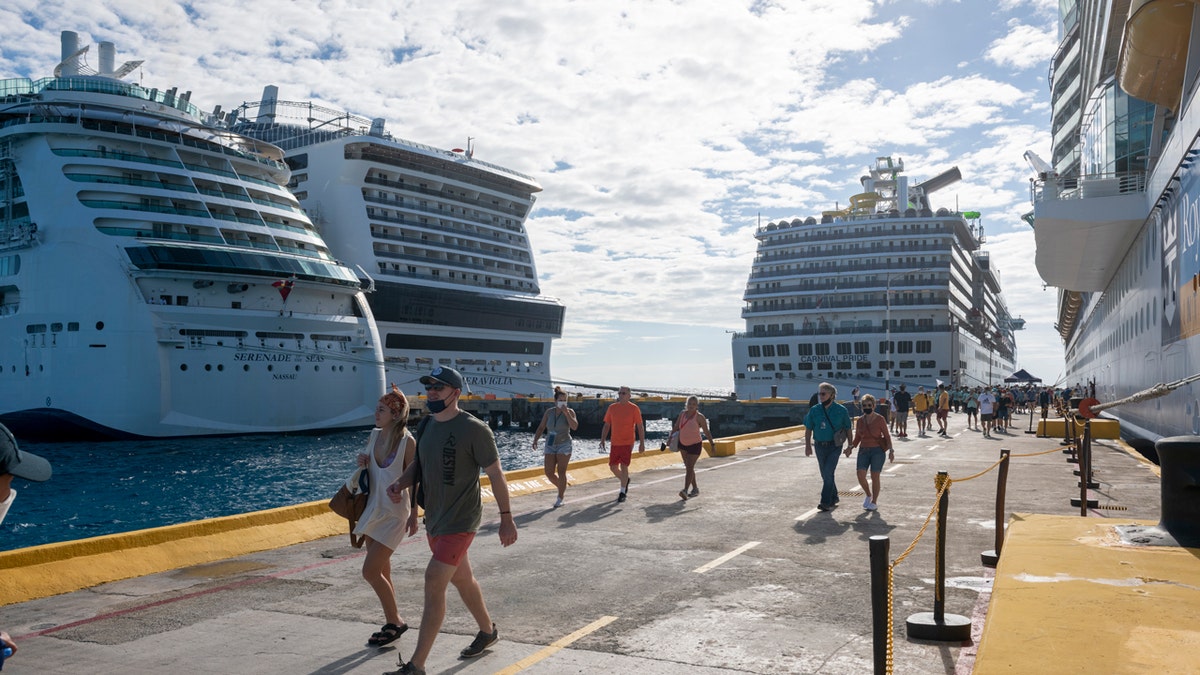 people walking cruise ships