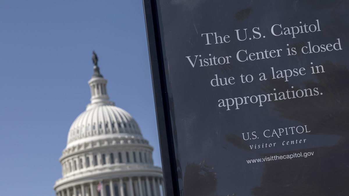 us capitol and shut down sign closed to visitors