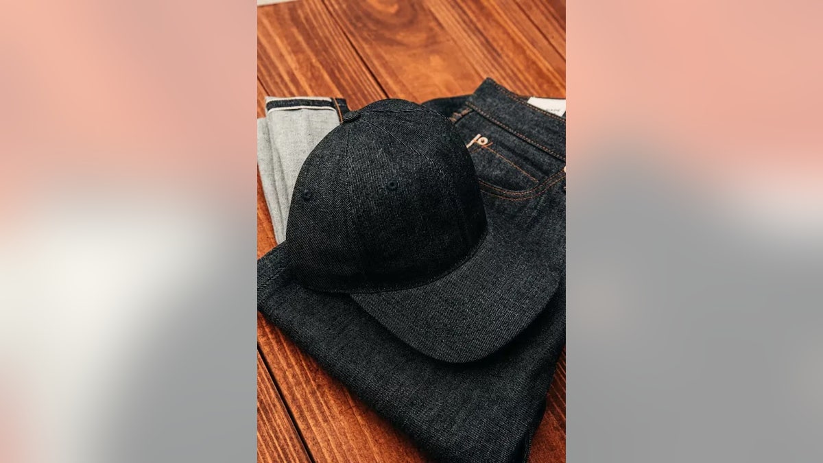 A stylish, tough dark denim hat.