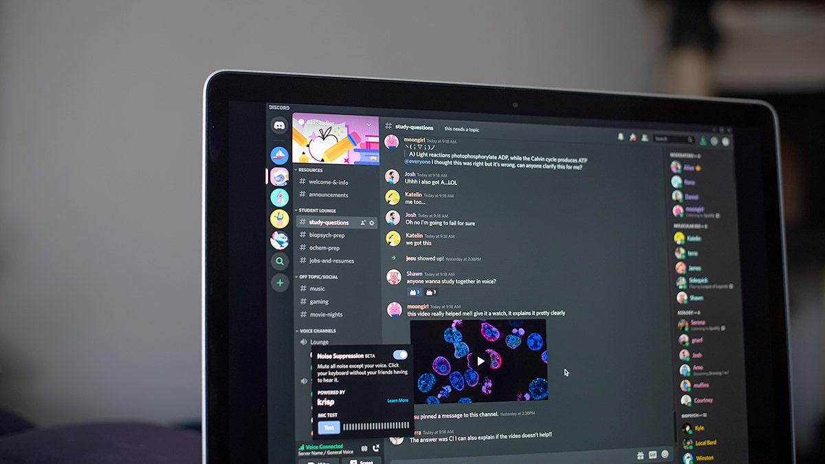 Uma sala de bate-papo do Discord