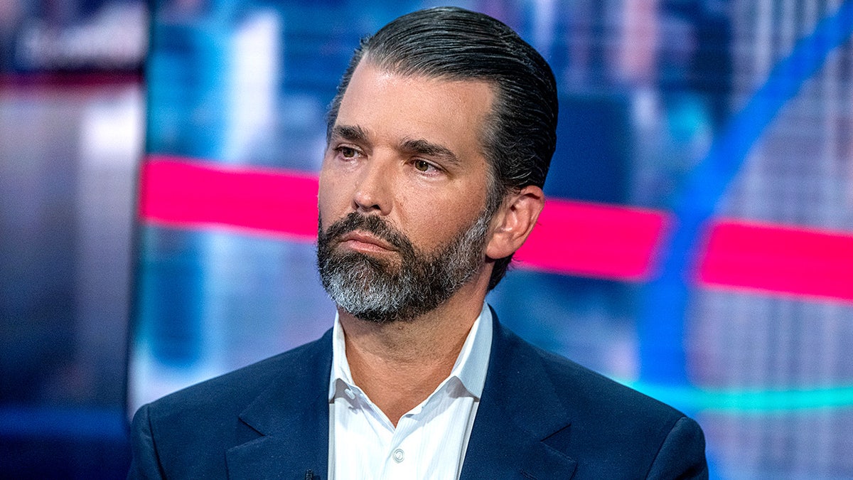 Donald Trump Jr. speaks during a Bloomberg Television interview in New York City.