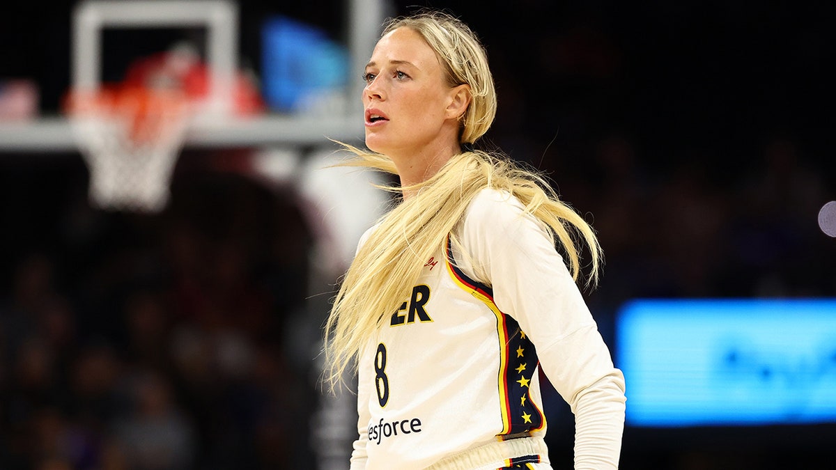 Indiana Fever guard Sophie Cunningham plays