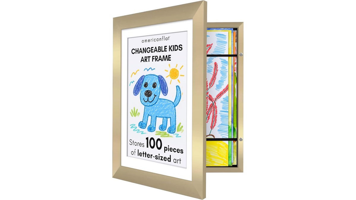 Display and store art with this frame.