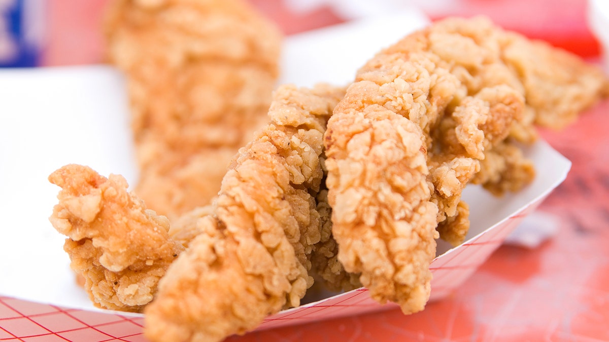 Close-up images of chicken tenders