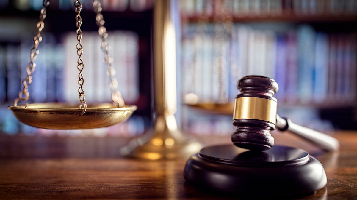 Gavel, scale, books