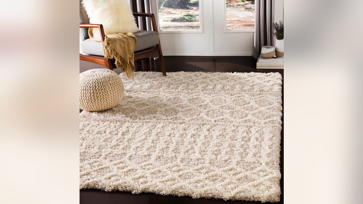 Add warmth to your room with a shaggy rug.