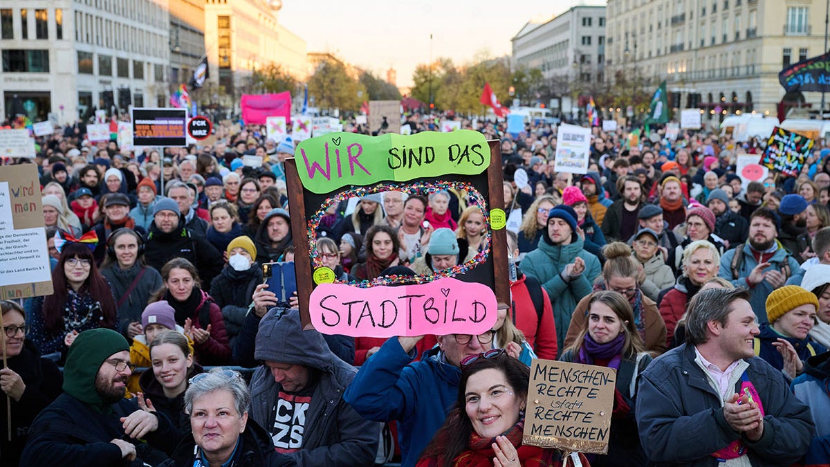 A protest over remarks made by German German Chancellor Friedrich Merz about migration.