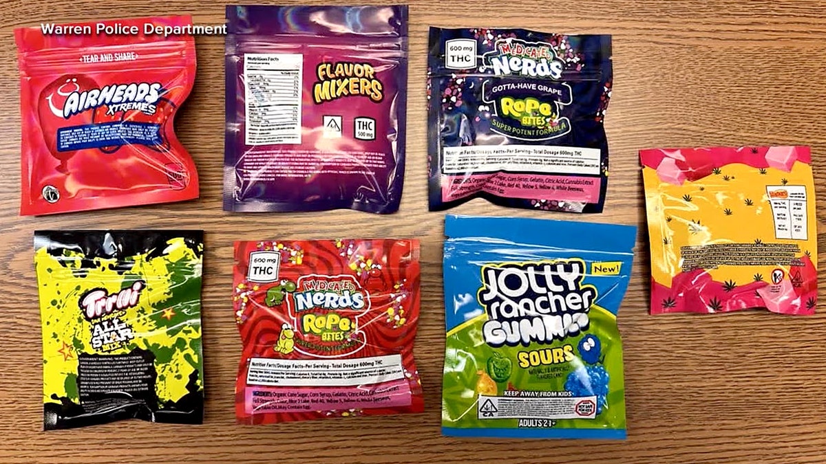 A police photo of THC-laced candies