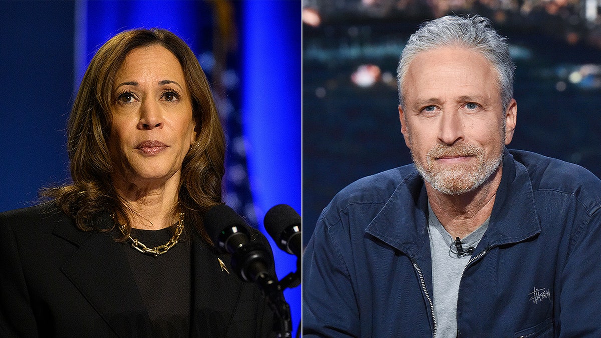 Kamala Harris and Jon Stewart